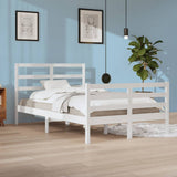 Bed Frame without Mattress White Solid Wood Pine 120x200 cm 3105002