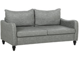Faux Leather Marble-Effect Two-Seater Sofa - Grey T3398P424867
