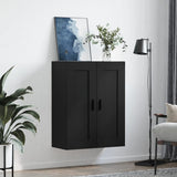 Wall Mounted Cabinet Black 69.5x34x90 cm Engineered Wood 830397