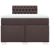 Box Spring Bed with Mattress Dark Brown 120x200 cm Fabric 3285865