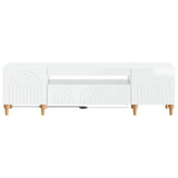 LED TV Cabinet High Gloss White Engineered Wood 896249