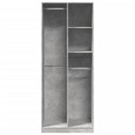 Wardrobe Concrete Grey 80x50x200 cm Engineered Wood 3307759