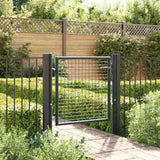 Mesh Garden Gate Galvanised Steel 100x75 cm Grey 145771