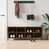 Shoe Cabinet Smoked Oak 131x35x50 cm Engineered Wood 831850