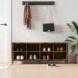 Shoe Cabinet Smoked Oak 131x35x50 cm Engineered Wood 831850
