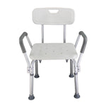 ZNTS Medical Bathroom Safety Shower Tub Aluminium Alloy Bath Chair Bench with Back & Handle White 28373479