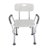 ZNTS Medical Bathroom Safety Shower Tub Aluminium Alloy Bath Chair Bench with Back & Handle White 28373479