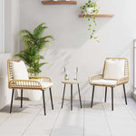 Garden Dining Set 3 pcs Brown and Black and Cream 42010359