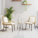 Garden Dining Set 3 pcs Brown and Black and Cream 42010359