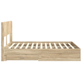 Bed Frame with Storage and Headboard Sonoma Oak 150 x 200 cm 3414455