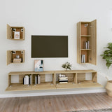 TV Cabinet Set Set of 5 Sonoma Oak Engineered Wood Large 3114448