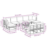 Garden Sofa Set with Cushion 10 pcs Black Aluminium 3378909
