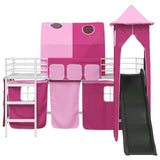 Kids'Loft Bed Frame White and Pink 107 x 200 cm Metal 42020912