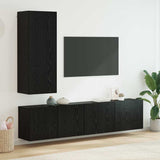 TV Wall Unit Wall-mounted 5 pcs Black oak Engineered Wood 3402778