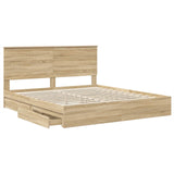 Storage Bed with Drawer Sonoma Oak 180 x 200 cm Engineered Wood 3411182