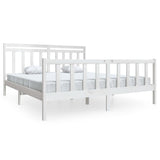 Bed Frame without Mattress White Super King Solid Wood 3100974