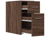 Narrow Bathroom Cupboard with Wheels Brown Oak Engineered Wood 855283