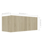 ZNTS 4 Piece TV Cabinet Set Sonoma Oak Engineered Wood 3079047