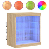 Sideboard with LED Lights Sonoma Oak 60.5x37x67 cm 836695