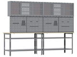 Work Bench Set 8 pcs Red and Grey Powder-Coated Steel 3321503