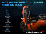 McLaren 765LT Licensed 12V Kids Electric Ride on Car with Butterfly Doors, Remote Control, Transport T3398P348433