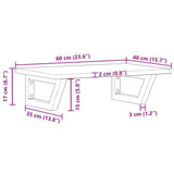 Basin Shelf Wall Mounted Steel and Solid Wood Oak 3302543
