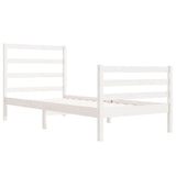 Bed Frame without Mattress White Solid Wood Pine 90x190 cm Single Single 3104972