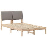 Bed frame Brown and taupe 135 x 190 cm Solid pine wood 878762