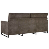 3 Seater Sofa Dark Grey 190 x 81 x 82 cm Faux Suede Fabric 42041001