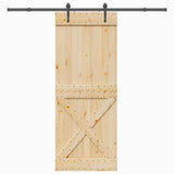 Sliding Door NARVIK Natural and Black 3445392
