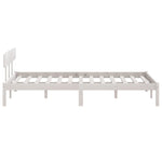 Bed Frame without Mattress White Solid Wood Pine King Size 810153