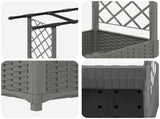 Raised Bed with Trellis and Roof Light Grey 162.5 x 40 x 136 cm 42032591