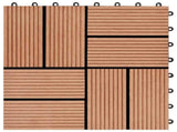 22 pcs Decking Tiles 30x30 cm 2 sqm WPC Teak Colour 277809