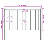 Fence Panel with Posts Powder-coated Steel 1.81x1.25 m Anthracite 145214