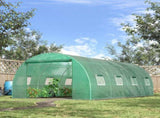 Walk-in Polytunnel Greenhouse, Outdoor Garden Tunnel Greenhouse Tent with Zipped Roll-Up Door and 8 T3398P317732