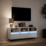 TV Wall Cabinet with LED Lights White 130x31x45 cm 852341