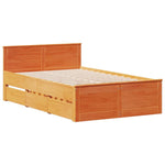 ZNTS Bookcase Bed without Mattress Wax Brown 120x200 cm Solid Wood Pine 3308926