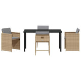Garden Dining Set 5 pcs Beige Poly Rattan 3380710