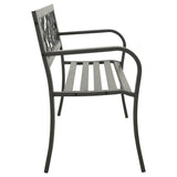 Garden Bench Steel Grey Powder-Coated Steel 3-Seater 312038