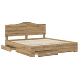 Bed Frame with Drawer Artisan Oak 180 x 200 cm Engineered Wood 3413577