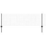 Welded Wire Fence 25 x 0.6 m PVC-Coated Steel Grey Mesh 3336138