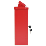 Wall Mounted Mailbox Red 29 x 13 x 41 cm Cast Aluminum 42023498