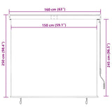 145978 Outdoor Roller Blind 160x250 cm Orange and Brown