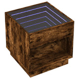 Coffee Table with Infinity LED Smoked Oak 50x50x50 cm 847655