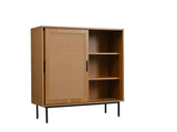 Sideboard, Kitchen Cabinet, Storage Cupboard with Rattan Decorated Doors, with 2 Sliding Barn Doors, N896P437305N