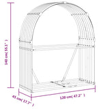 Log Holder Anthracite 120x45x140 cm Galvanised Steel 364561