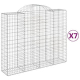 Arched Gabion Baskets 7 pcs 200x50x160/180 cm Galvanised Iron 3146388