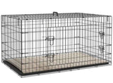 Foldable Dog Crate with 2 Doors with Tray, Soft Cushion, for Extra and Large Dogs, 105 x 70 x 75, T3398P376675