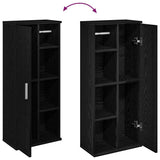 Bathroom Cabinet with Roll Holder Black 39x22x90 cm 858525