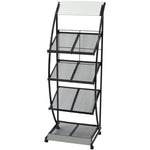 ZNTS Magazine Rack 47x40x134 cm Black and White A4 30099